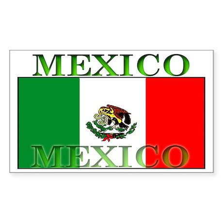 mexico mexican flag rectangle decal  allflags