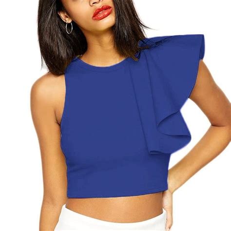 royal blue girl midriff cute crop tops online store for women sexy