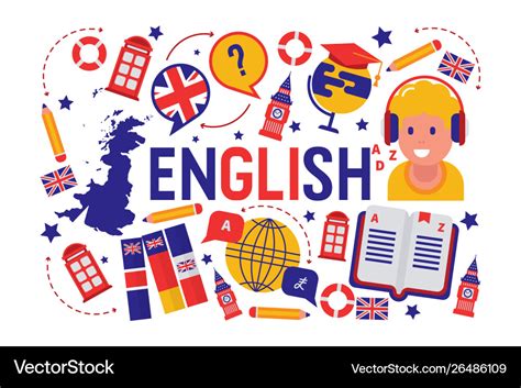 british english language learning class royalty  vector