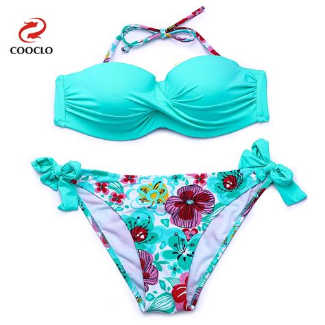Buy Cooclo 2018 Hot Sale Floral Print Bikini Halter