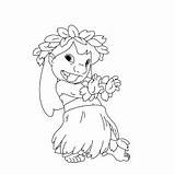 Hawaiian Coloring Pages Lilo Toddler sketch template