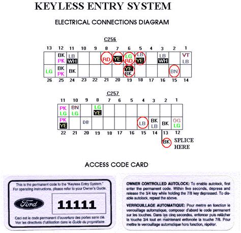 ford keyless entry key pad installation