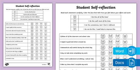 student  reflection sheet teacher  twinkl