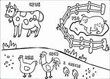Animal Coloring Farm Pages Planet Animals Printable Cow Pig Chicken Getdrawings Print sketch template