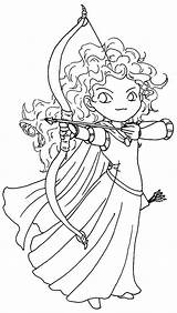Coloring Chibi Pages Merida Princess Brave Disney Color Princesses Print Sheets Girl Chib Coloringfolder Search Templates Template Detailed sketch template