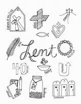 Lent Coloring Pages Printable Catholic Wednesday Color Ash Symbols Kids Holy Lenten Season Children Thursday Easter Religious Looks Days Mass sketch template