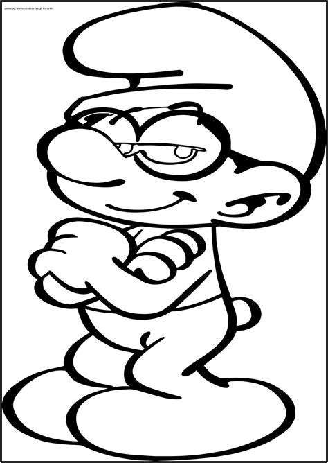 brainy allright smurf  printable coloring page wecoloringpagecom