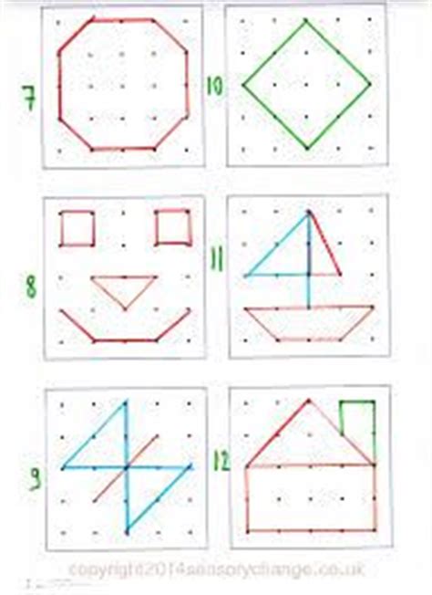 geoboard shape pattern cards worksheets  children pinterest