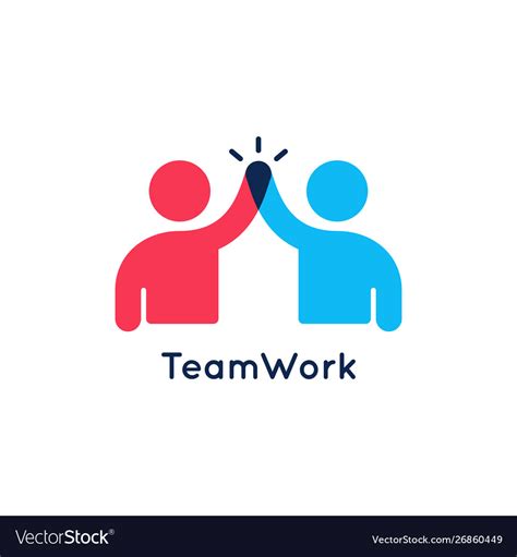 teamwork concept logo team work icon  white vector image