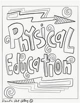 Coloring Cover Pages Physical Education Pe Health Subject Class Printables Doodles sketch template