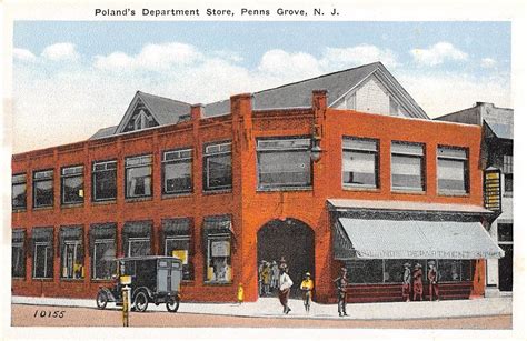 penns grove  jersey polands department store antique postcard