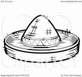 Sombrero Hat Clipart Cartoon Coloring Outlined Vector Thoman Cory Drawing Getdrawings Royalty sketch template