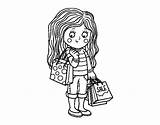 Shopping Coloring Pages Girl Supermarket Summer Bag Colorear Mall Getcolorings Printable Coloringcrew sketch template
