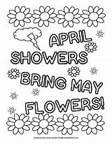 Coloring April Pages Showers Print Printable Flowers Sheet Bring Kids Easter Printables Sheets Color Pdf Crosswords Calendar Getdrawings Getcolorings sketch template