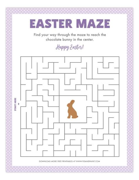 printable easter maze easter games  activities pjs  paint