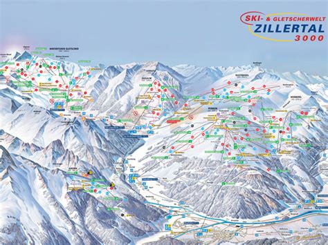 plan des pistes ski zillertal  autriche