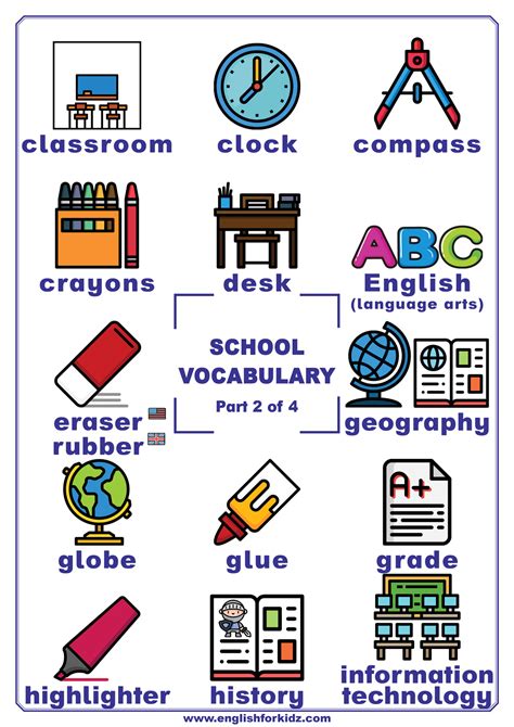 school vocabulary posters