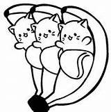 Bananya Coloriages Kittens 1036 sketch template