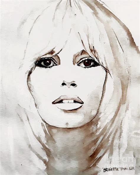 Portrait Erotic Blonde Woman French Celebrity Painting By