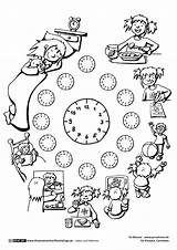 Tagesablauf Uhrzeit Grundschule Lernen Uhrzeiten Illustratorenfuerfluechtlinge Sachunterricht Planer sketch template