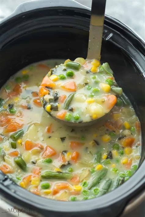 slow cooker creamy vegetable soup  recipe video