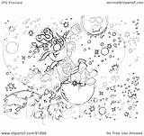 Coloring Clipart Outline Astronomer Illustration Royalty Bannykh Alex Rf sketch template