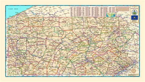 pennsylvania counties wall map houston map company