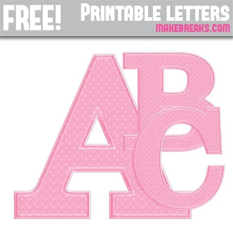 pink polka dot  printable alphabet  breaks