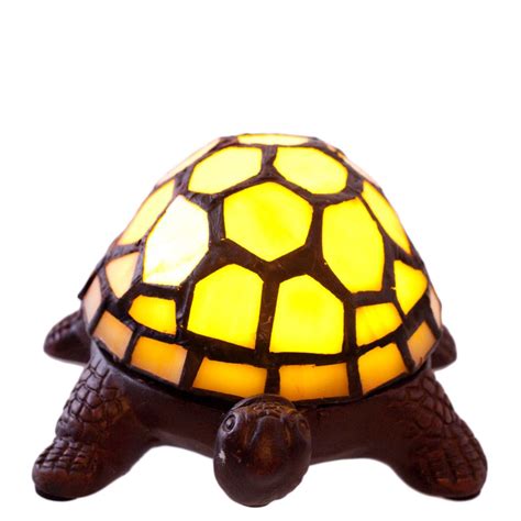 stained glass led wireless turtle accent lamp yellow lamp