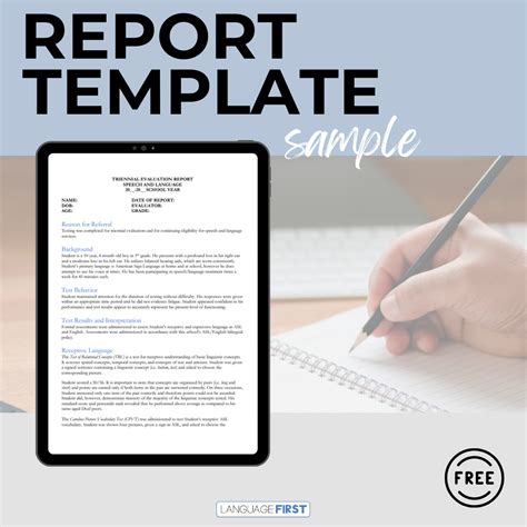 sample report template  slps language