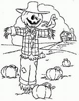 Coloring Scarecrow Pages Printable Kids Fall Halloween Color Scary Print Colour Drawings Adult Getcolorings Crafts sketch template
