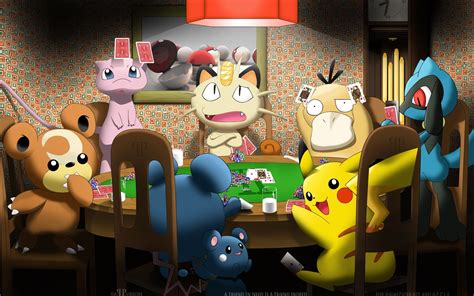 pokemon pikachu poker mew psyduck teddiursa anime meowth anime pokemon hd art pokemon pikachu
