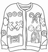 Sweater Coloring Christmas Candy Clipart Ugly Pages Shop Printable Print Drawing Scribblefun Gingerbread sketch template