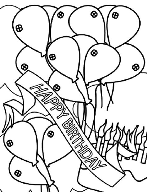 birthday banner  balloons coloring pages  place  color