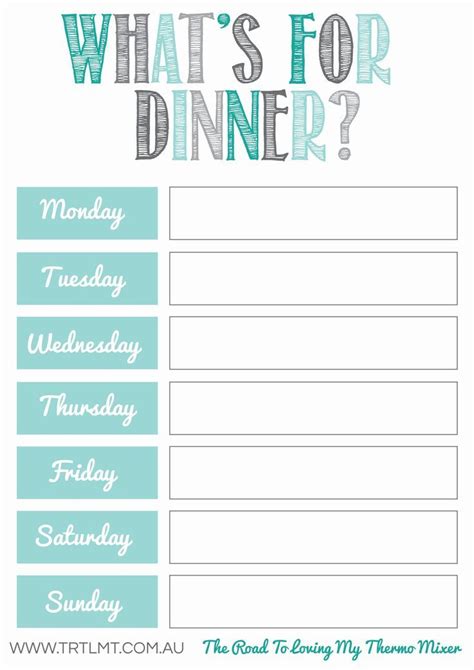 printables weekly meal planner template  meal planning