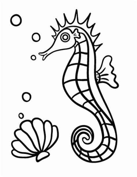 printable seahorse coloring pages