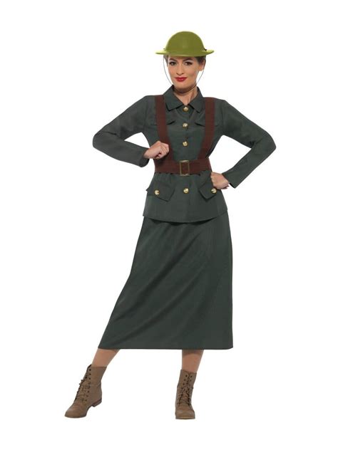 Ww2 Army Warden Lady Costume Smiffys
