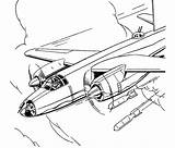 Coloring Pages Planes Warships Ww2 Bomber Template sketch template