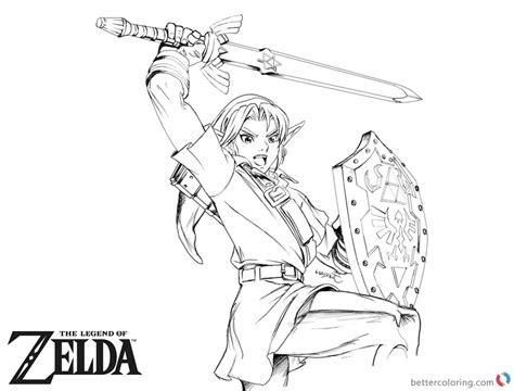 legend  zelda coloring pages lineart  printable coloring pages