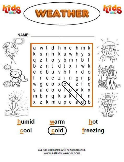 pin  neca  english weather worksheets worksheets  kids