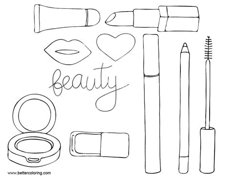 printable makeup coloring pages