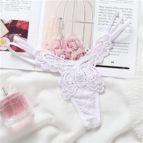 new butterfly ladies underwear sexy thong low waist hollow out
