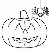 Halloween Coloring Pages Pumpkin Easy Simple Drawing Toddlers Printable Faces Kids Print Drawings Spider Line Cute Colouring Color Pumpkins Getdrawings sketch template
