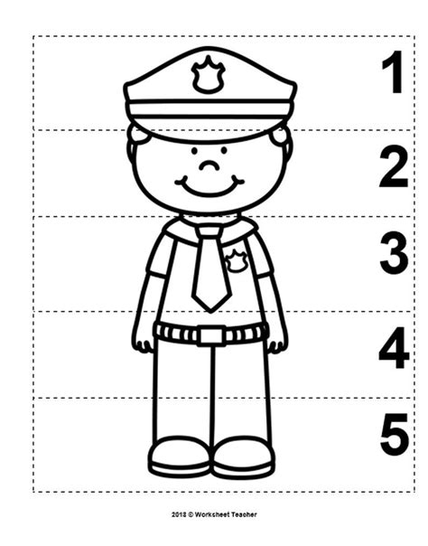 kindergarten police worksheets