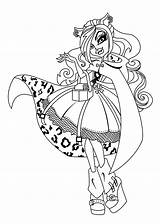 Clawdeen Jinafire Frankie Genial Monsterhigh Catty Anima Dessus Buster Coloringhome sketch template