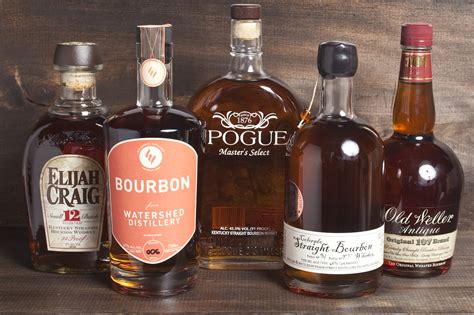 ten  bourbons top bottles    american whiskey