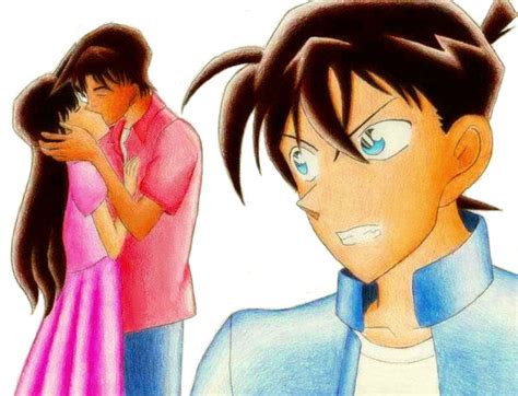 Ran And Heiji Kissing Shinichi Jealous By Ajkun On