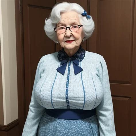 Ai Upscaler Granny Showing Her Big Full