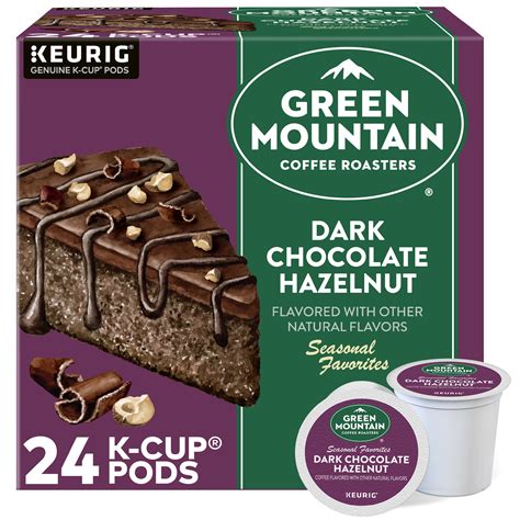 green mountain coffee roasters dark chocolate hazelnut coffee keurig single serve  cup pods
