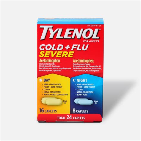 tylenol cold flu severe day night caplets  fever pain cough